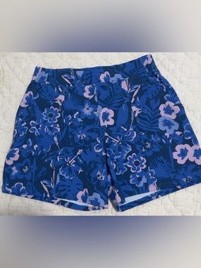 Columbia Blue & Pink Floral Athletic Shorts